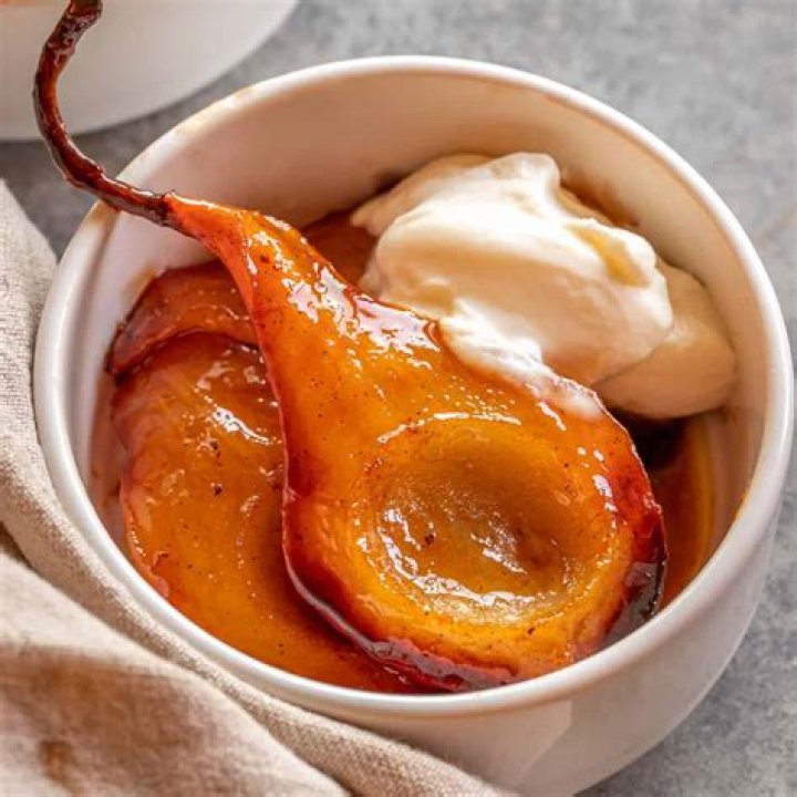 Honey Vanilla Baked Pears - Celebrating Sweets
