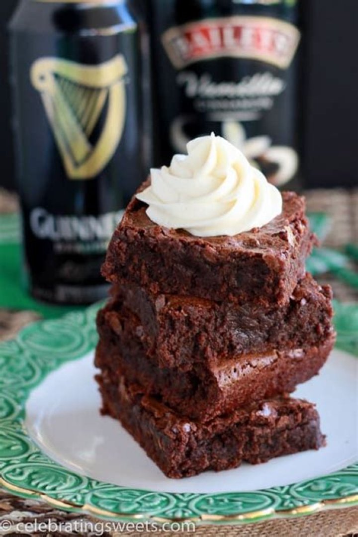 Fudgy Chewy Guinness Brownies - Celebrating Sweets