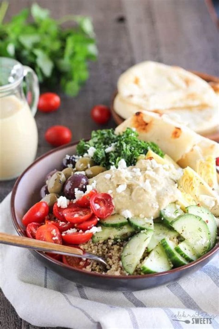 Quinoa Bowl Filled with Mediterranean Flavors
