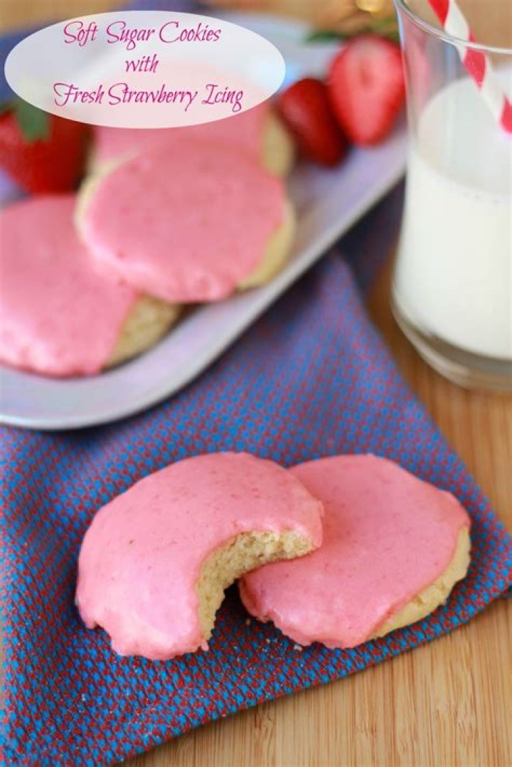 Sugar Cookies with Strawberry Frosting